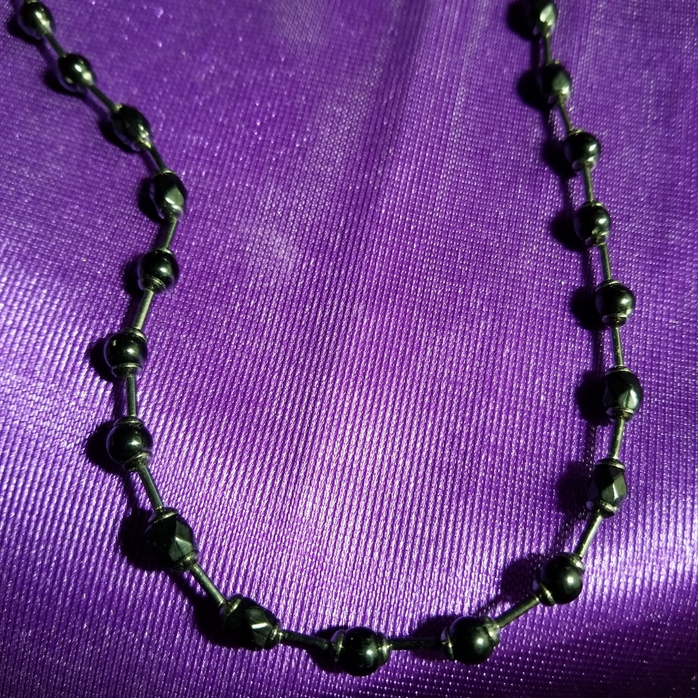 Black beaded necklace adjustable length